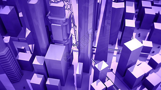 紫色摩天大楼的场景  3D渲染天空公司建筑学景观市中心建筑物建筑办公室工程3d图片