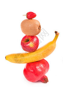 果实混合的苹果香蕉和草莓小吃团体石榴李子店铺奇异果营养柠檬饮食果汁图片