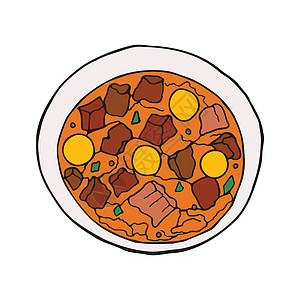 矢量手绘米加斯 西班牙菜 菜单和包装的设计草图元素 白色背景上的彩色插图图片
