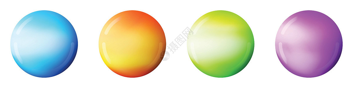 镶有玻璃彩球 在白色背景上突出显示的光滑逼真的 ball3D 抽象矢量插图 带阴影的大金属泡泡珍珠气泡地球艺术原子眼镜行星彩虹圆背景图片