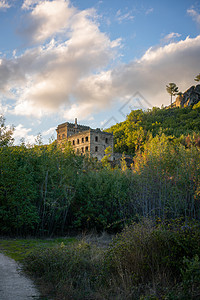 葡萄牙索特尔哈旅馆旅馆废弃废墟建筑全景温泉房子建筑学树木酒店入口日落历史地标图片