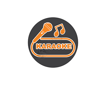 卡拉 OK 的麦克风图标标志和音乐矢量插图设计歌手人声卡拉ok邀请函唱歌节日展示音乐会派对俱乐部图片