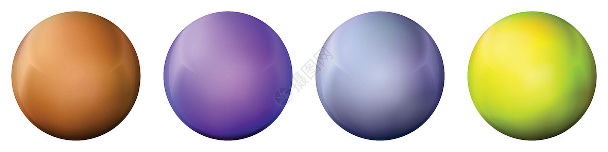 镶有玻璃彩球 在白色背景上突出显示的光滑逼真的 ball3D 抽象矢量插图 带阴影的大金属泡泡气泡地球艺术行星圆圈水晶球体镜子原图片
