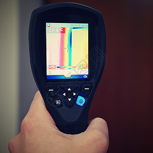 用于检查温度的手热成像照相机损失红外线相机加热器高温计传感器垫圈温度计光谱加热图片