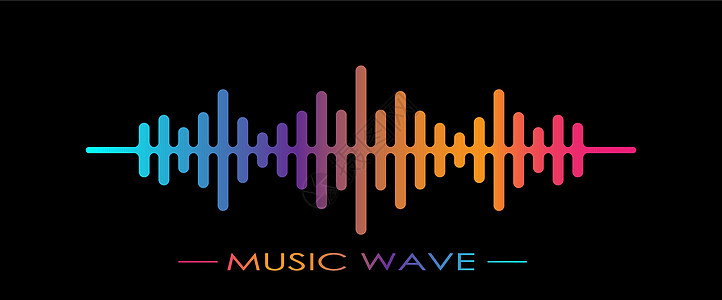 矢量音乐波图标 应用程序站点和创意设计的图标插图创造力声波绘画草图韵律手绘柱状图光谱仪波浪背景图片