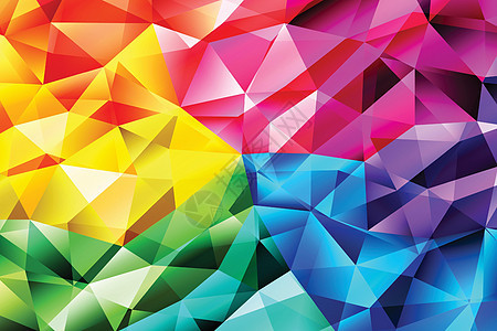 多边形彩虹马赛克背景 抽象的低聚矢量图 半色调风格的三角形图案 用于的带三角形的模板几何业务设计玻璃蓝色水晶网络卡片坡度墙纸辉光图片
