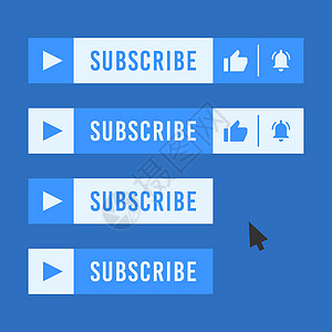 香奈儿视频频道的订阅按钮 蓝色和浅蓝色设计图片