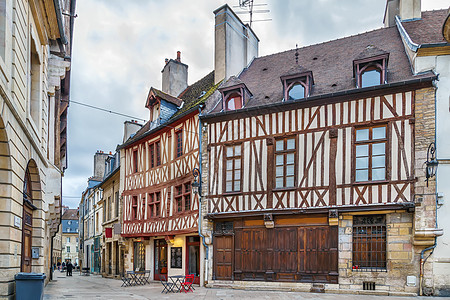 法国第依顿街地标木结构建筑景观街道传统结构木材假期旅游图片