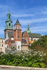 波兰克拉科夫瓦韦尔大教堂旅游天空历史地标旅行抛光蓝色纪念碑教会大教堂图片