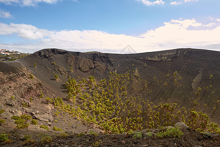 加那利群岛拉斯帕尔马斯火山圣安东尼奥山礁岛屿公园游客国家石头松树土壤陨石火山力量图片