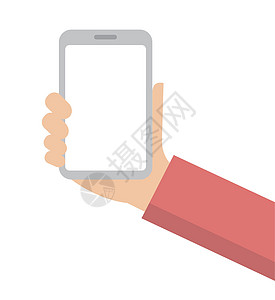 它制作图案平面矢量手持智能手机女性空白手指屏幕白色商业展示插图工具互联网图片