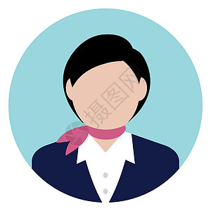 圆形工人头像图标插图上半身空姐乘务员职员信息设计人士头发卡通片网页成人西装图表图片