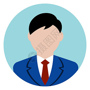 圆形工人头像图标说明上半身业务人员卡通片用户绘画设计办公室成人商业网页插图界面图片