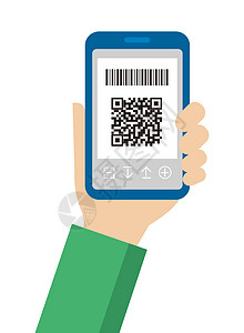 QR 码支付智能手机支付矢量图手 hel价格零售代码店铺钱包商业互联网信息二维码顾客图片