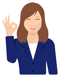 商务模式年轻的亚洲女商务人士上身腰向上矢量插图手势和面部模式卡通片女子女士商业化身快乐表情情感符号化妆品插画
