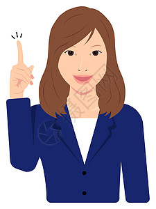 商务模式年轻的亚洲女商务人士上身腰向上矢量插图手势和面部模式化身头发表情商业情感女子眼睛女性化妆品快乐插画