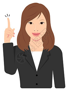 商务模式年轻的亚洲女商务人士上身腰向上矢量插图手势和面部模式表情商务眼睛符号人士快乐皮肤情感女子女士插画