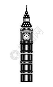 大笨钟英国伦敦世界著名建筑矢量图议会地标雕像城市历史性卡通片观光王国平面历史图片