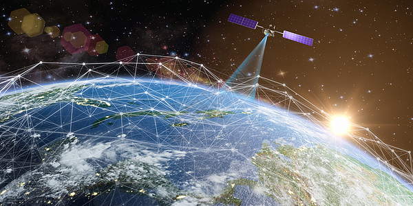 卫星发射信号环绕技术飞行器车站行星控制板太阳飞船轨道插图图片