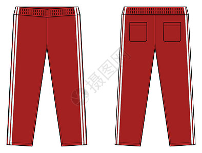 运动衫裤子矢量模板插图红色和白色图片