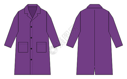 长外套矢量模板图紫色背景图片