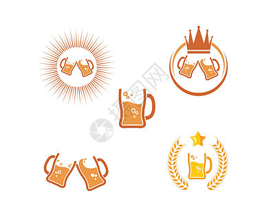啤酒标志图标矢量插图设计木头冷饮啤酒花国王饮料俱乐部餐厅酒吧线路团队图片