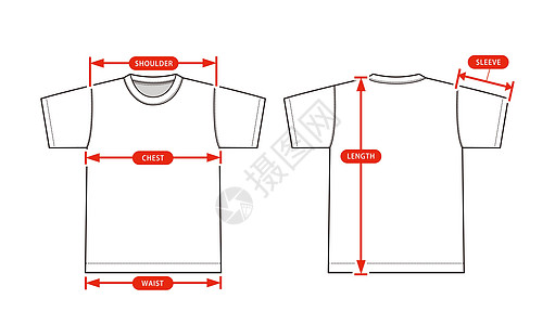 服装尺寸图表矢量图背景图片