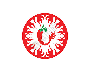 辣椒标志图标矢量插图设计农场蔬菜植物胡椒食物商业厨房餐厅标签火焰图片