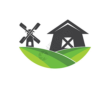 风车图标矢量图生态农业农场车轮农村发电机力量螺旋桨农田绿色图片