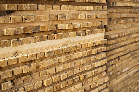 在锯木厂存放成堆的木板 木板堆放在木工车间 木材的锯切干燥和销售 用于家具生产 建筑的松木 木材业硬木木头出口工厂资源建造烘干材图片
