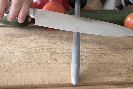 火主厨刀刀具珩磨磨练锐化木板工作工具图片