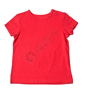 红色T恤衫身体领口空白棉布衣服衬衫店铺白色公主质量图片