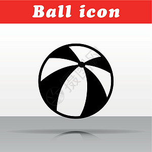 黑球矢量图标设计沙滩气球插图背景图片