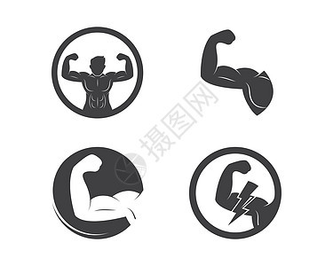 健美运动员健身健身房图标徽标徽章矢量它制作图案建设者手臂男性二头肌男生波峰训练插图冠军男人图片