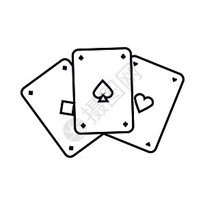扑克牌图标大纲样式图片