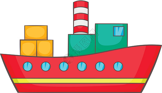 红色货船图标图片