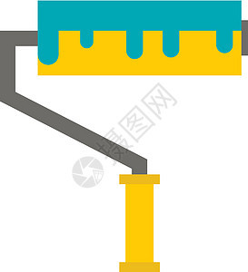 带蓝色油漆的油漆滚筒图片
