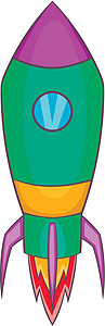 卡通风格中的火箭图标图片
