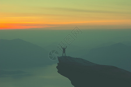 爬上山顶的人们自由爬坡道旅行运动活动太阳悬崖游客旅游冒险图片