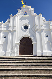 萨尔瓦多阿帕内卡教堂天空建筑学殖民花路城市全景天际地标白色市中心图片