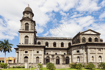 马那瓜老大教堂景观地震蓝色大教堂地标教会全景天际建筑学旅行图片