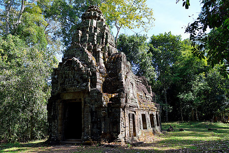 柬埔寨暹粒 吴哥综合体的寺庙热带建筑学历史旅行旅游纪念碑雕刻废墟高棉语雕像图片