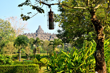 波罗布杜尔的黎明风景 爪哇佛教寺庙历史废墟遗产雕塑金字塔旅行佛塔旅游宗教传统图片