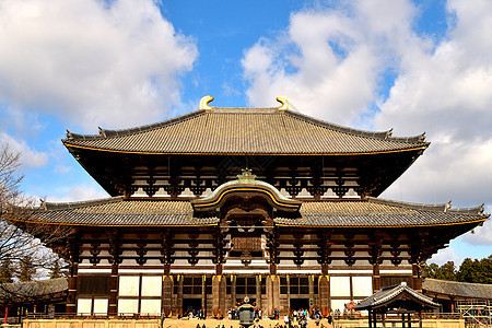 Todai Ji寺的外部观点公园大佛世界建筑大厅旅游雕像佛教徒遗产旅行图片