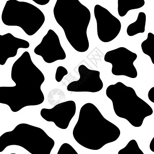 牛皮无缝图案纹理 皮肤墙纸背景 它制作图案矢量皮革奶牛包装插图动物材料黑色小狗斑点纺织品图片