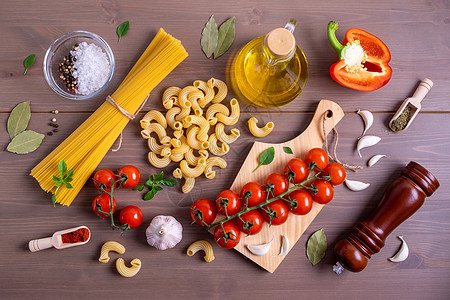 制作意大利意面的成分文化蔬菜草本植物食谱健康饮食美食营养香料面条食物图片