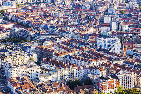 Grenoble 建筑  空中视图城市天空建筑学天线市中心日落地标蓝色房子旅行图片