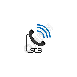SOS 符号图标设计概念向量模板安全插图电话情况商业公司字母字体戒指救援图片
