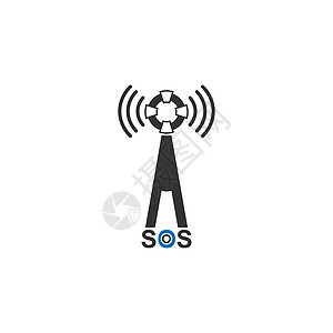 SOS 符号图标设计概念向量模板艺术标识互联网公司插图品牌安全生活网络戒指图片