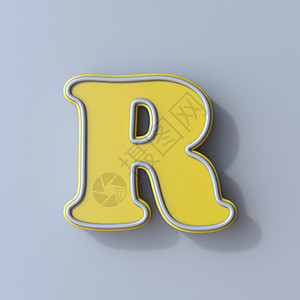 黄色卡通字体字母 R 3图片